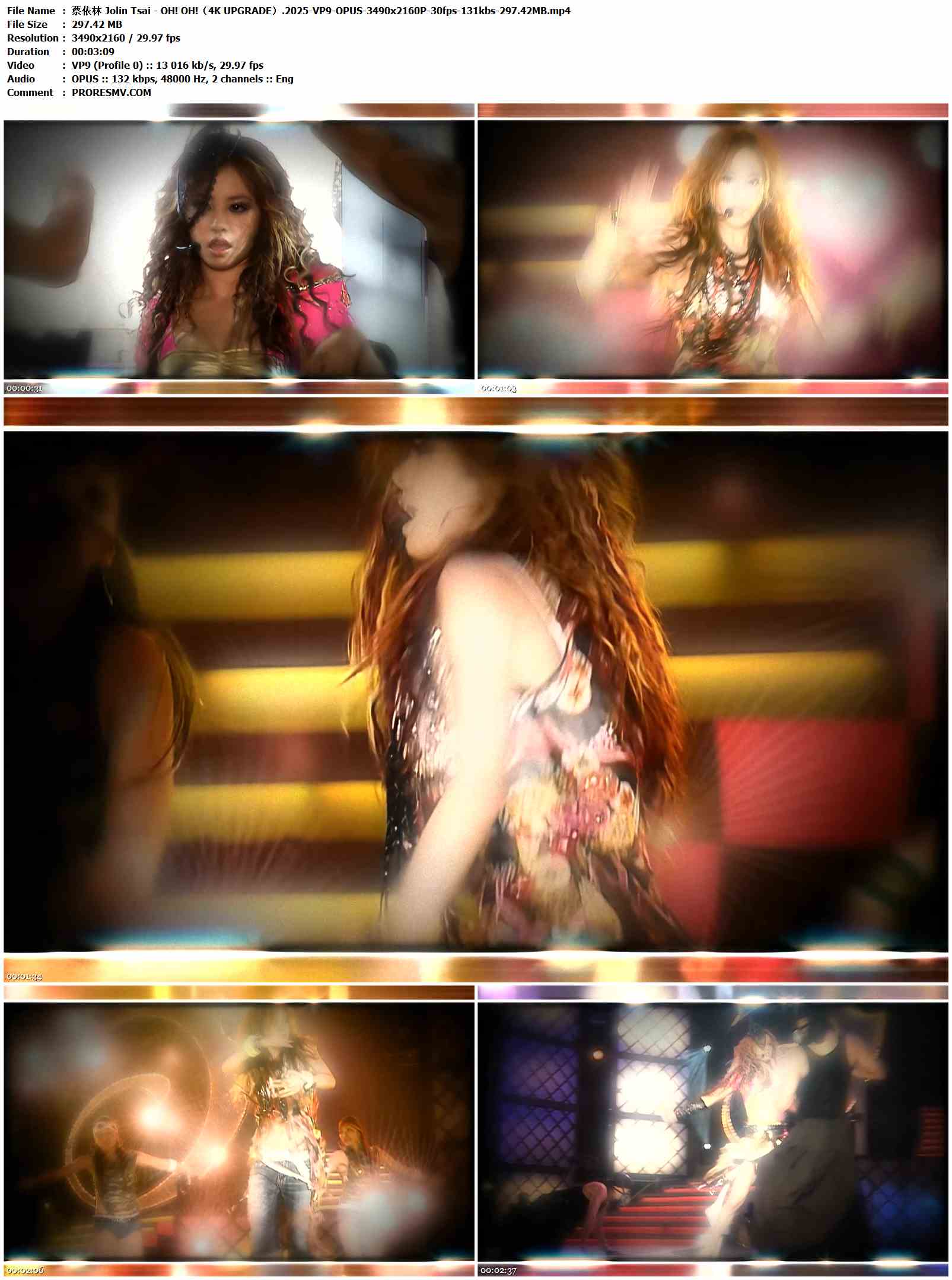 蔡依林 Jolin Tsai - OH! OH!（4K UPGRADE）.2025-VP9-OPUS-3490x2160P-30fps-131kbs-297.42MB官方MV_高清MV